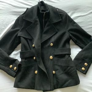 Sean John Wool Peacoat | Black & Gold  | M